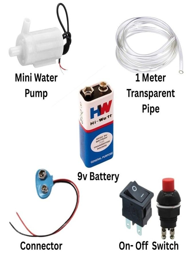 ESPTRONICS Mini Water Pump Push Button Kit DC 9V Portable for Small-Scale Water Transfer Kit for Aquariums & Fountains DIY Projects - Image 2